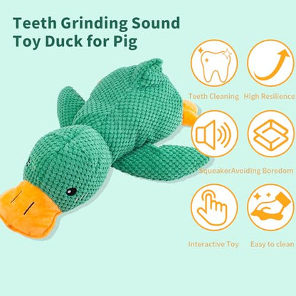 Pig Toy - Toys for Pigs, Duck Squeaky Pig Toy - Calming Duck Toys for Mini Pigs, Interactive Pig Chew Plush Enrichment Ducks for Pet Pigs Supplies to Keep Them Busy