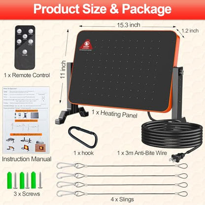 Chick Brooder Heater Plate,200 Watts Chicken Heating Brooder Plate with Adjustable Height & Temperature Display &12H Timer,Safe Chick Brooding Heater for Chicks,Quail,Ducklings