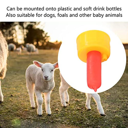 Agatige 10PCS Lamb Milk Drink Nipple, 3x5cm Silicone Sheep Nursing Feeder Goat Nipples for Orphaned Small Animal Feed