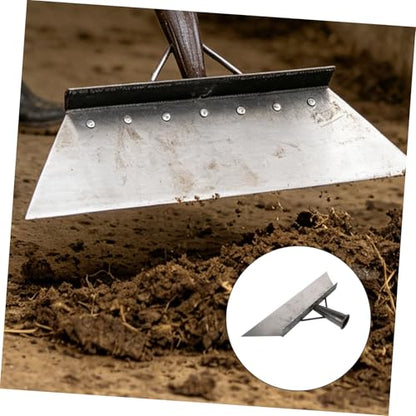 INOOMP Manganese Steel Multifunctional Garden Cleaning Shovel 38cm for Barn Manure Scraper Tool Heavy Duty Livestock Dung Scraper Spade for Farm and Lawn Care