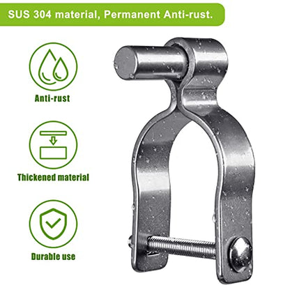 Insaga 304 Stainless Steel Chain Link Fence Parts (2 Pack) - Male Post Hinges for Outer Diameter 2-3/8" Fence, Farm Gates with 5/8" Pintle, Rust-Resistant Outdoor, Bolts/Nuts Included - color: Male-2-3/8''-2pcs