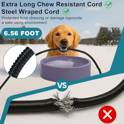 Pet Heated Bowl for Dog,Cat Warming Water Bowl with Chew Resistant Power Cord, Outdoor Waterproof Smart Uniform Heating for Small Animals Bird Chicken Rabbit Duck (108 fl oz, Purple)