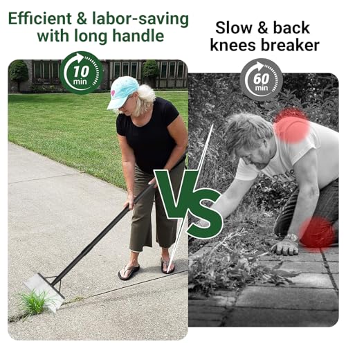 Garden Flat Shovel Scraper, Multifunctional Garden Cleaning Shovel with 59 Inch Long Handle, Heavy Duty Outdoor Floor Scraper for Weed Cleaning,Trenching,Edging and Removing Snow,Ice,Weeds,Dirty,Moss - style: Silver Shovel