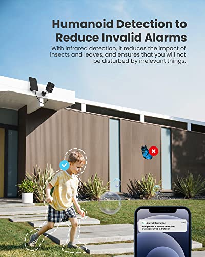 FOAOOD Security Cameras Wireless Outdoor with Solar Panel Cameras for Home Security, Home Camera with Color Night Vision, PIR Human Detection, 2-Way Talk, IP66 Waterproof, (2Packs-Black) - color: 2Packs-Black