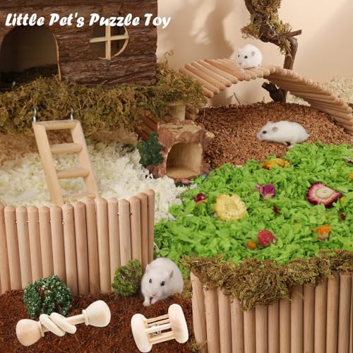 KABASI 3 PCS Wooden Bunny Toys, Safe Rabbit Guinea Pigs Bite-Resistant Natural Wooden Chew Teeth Grinding Toys for Chinchillas Hamsters Small Animals Rat Playing Indoor Outdoor - color: Style B