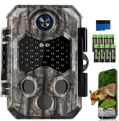 4K 84MP WiFi Trail Camera, Wildlife Camera 0.1s Trigger, Game Camera with 130°Wide Angle, Trail Cameras with Night Vision Motion Activated Waterproof Suitable for Outdoor Wildlife Detection