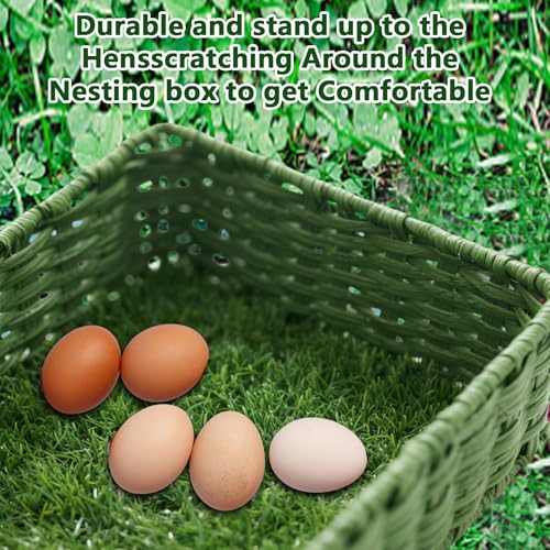 THREE ORANGES Chicken Nesting Box Pads, Washable Artificial Grass Nesting Pads Cuttable Chickens Nest Box Bedding Liners for Hen Coop Egg Duck Chicks Goose 12x12x1.35inch (8 Pack) - size: 8pcs-12x12x1.35 inches