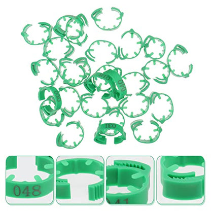 100 Pack Poultry Leg Bands - Durable Numbered Chicken and Duck Identification Rings for Easy Breed Management(Green,2 Packs) - color: Green, size: 2 packs
