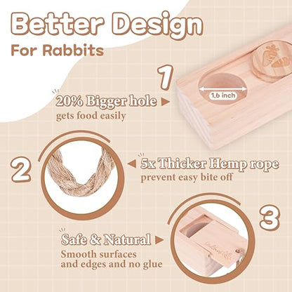 SoulThink® Advanced Interactive Wooden Pet Rabbit Toys - Sniff n' Snack Bunny Chew Toys for Rabbit Treats, Suited for Chinchilla Foraging, Guinea Pigs Boredom, and Hamster Enrichment (2 Set) - style: Sniff n' Snack - Advanced