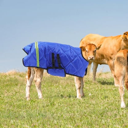 Beavorty Waterproof Calf Vest Warm Coat with Adjustable Buckle Windproof Design for Livestock Winter Apparel Pasture Supplies 42.51X33.46X0.39In