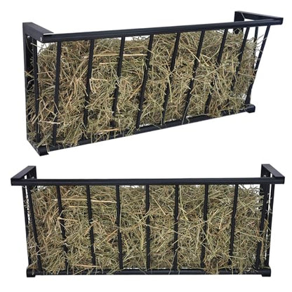 2Pcs Wall Mount Hay Rack, 40'' Long Livestock Hay Feeder with 25 Gallon Capacity, Carbon Steel Hay Feeder for Sheep, Goats, Horses, Indoor Outdoor Uses - size: 25INCH(2PCS)