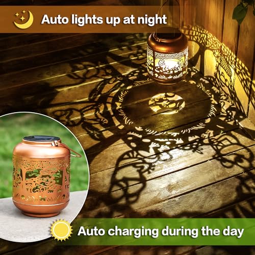 Frog Solar Lanterns Outdoor Waterproof,Hanging Solar Lights Frog Gifts for Women Men Metal LED Decorative Light for Yard,Patio,Lawn,Tabletop,Pathway,Landscape,Garden Decor - style: Frog