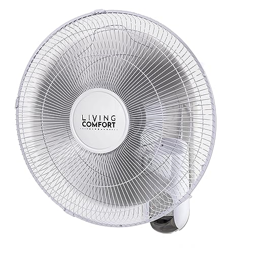 Comfort Zone 16-Inch Smart WiFi Wall Mount Fan, Oscillating 3-Speed Indoor Fan with App Control, Timer & Sleep Mode – Quiet Adjustable Tilt, All-Metal Grille – Space-Saving Cooling for Home or Office - style: 16" With WiFi