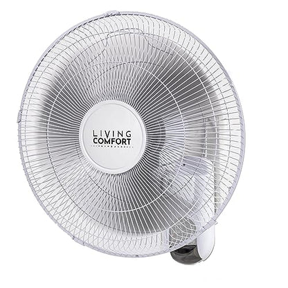 Comfort Zone 16-Inch Smart WiFi Wall Mount Fan, Oscillating 3-Speed Indoor Fan with App Control, Timer & Sleep Mode – Quiet Adjustable Tilt, All-Metal Grille – Space-Saving Cooling for Home or Office - style: 16" With WiFi