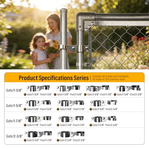 1-5/8" x 1-5/8" Chain Link Gate Latch Heavy Duty Stainless Steel Fence Gate Fork Latch Hardware with Padlock Hole 1pcs - color: 1-5/8"x1-5/8"