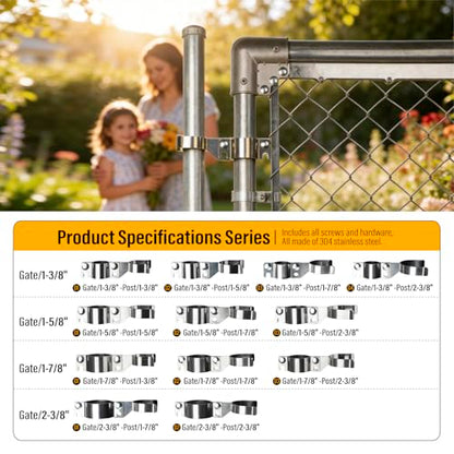 1-5/8" x 1-5/8" Chain Link Gate Latch Heavy Duty Stainless Steel Fence Gate Fork Latch Hardware with Padlock Hole 1pcs - color: 1-5/8"x1-5/8"