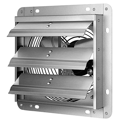 Simple Deluxe 10 Inch Shutter Exhaust Fan Aluminum,High Speed 1650RPM, 820CFM, for Attic, Garage, Louvered Vent, And Greenhouse,1-Pack, Silver - color: Exhaust Fan, size: 10 Inch