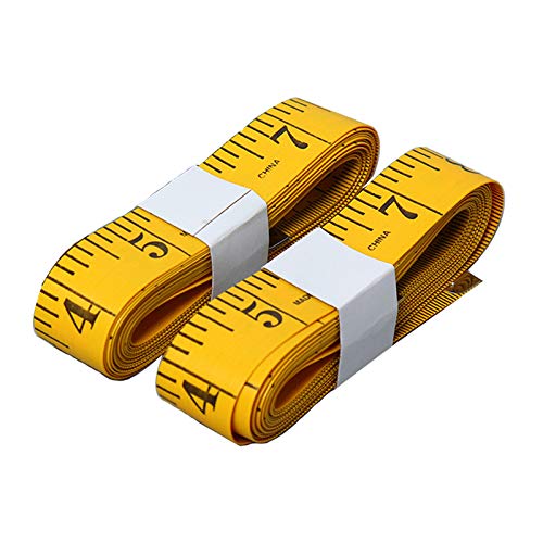 120 Inches/300cm Soft Tape Measure, Pocket Measuring Tape for Sewing Tailor Cloth Body Measurement, Yellow 2-Pack - size: 2-pack