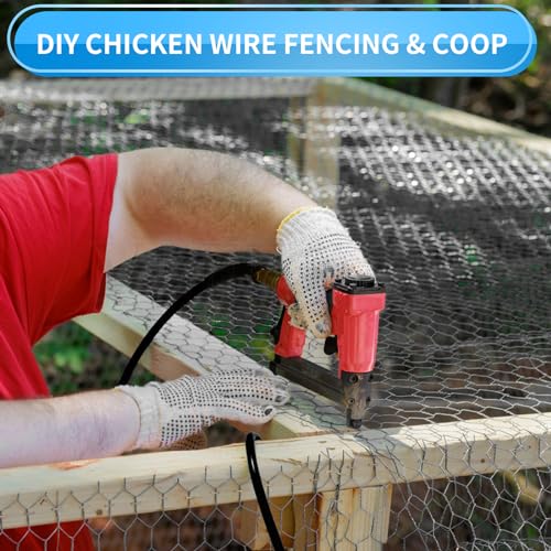72'' x 150' Black Chicken Wire Fencing, 1 inch Chicken Wire and 19 Gauge Poultry Netting, Garden Mesh Fence Roll for Floral Arrangements/Crafts/Farm/Livestock/Pet Protection - size: 19 gauge 72'' x 150'