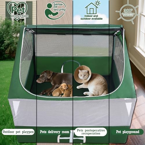 Small Animal Playpen,Rabbit Play Pen, Guinea Pig Cages for Indoor Outdoor,Portable Chicken Coop,Puppy Play Pen with Waterproof Floor for Guinea Pig,Chicken,Hamsters, Hedgehogs,Bunny, Green S - style: small