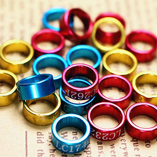 50 Pieces Chicken Leg Rings Colorful Turkey Identification Leg Bands Poultry Metal Leg Bands 5mm Clip for Pigeons Birds