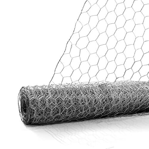 Fencer Wire 20 Gauge Chicken Wire Fence, Galvanized Poultry Hexagonal Netting Crafting, Chicken Coops & Rabbit Rodent Cage, 1-Inch Hex Grid (3 ft. x 150 ft.) - size: 3 ft. x 150 ft.