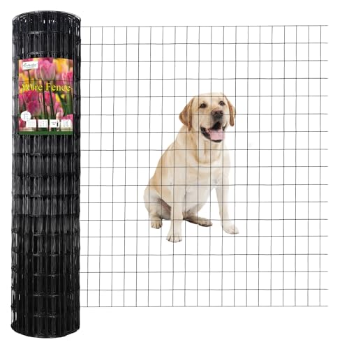 FOREHOGAR Black PVC Coated Welded Wire Fence 48 Inch x 100 Foot, 2 Inch x 3 Inch 16GA, Garden Border Fencing Roll Vinyl Coating Metal Wire Mesh for Yard Vegetable Plant Protection Poultry Netting - color: Black, size: 2''x3'' 16GA 48''x100'