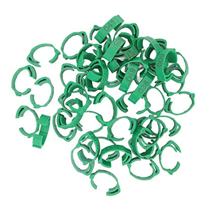 Bird Leg Rings 1-50 | Numbered Chicken Identification Bands for Bantam/Finch/Lovebird/Quail | Reusable Plastic Poultry Leg Bands | 6 - Slot Adjustable Design