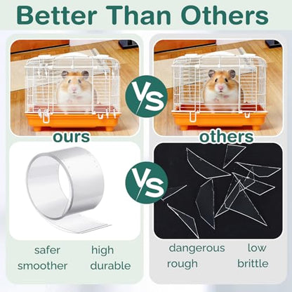Juexica 3 Pcs 82.7 x 4.5 Inch Guinea Pig Cage Liner Clear Cuttable Critter Cage Liner with Pre Drilled Holes Urine Guard Extra Long Cage Liner with 150 Zip Ties for Rabbit Hamster Ferret Chinchilla