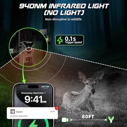 4G LTE Solar Trail Camera – No-Glow Night Vision, Live Feed & Two-Way Audio for Wildlife Monitoring