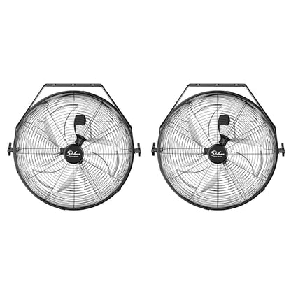 Simple Deluxe 20 Inch High Velocity 3 Speed, Black Wall-Mount Fan - size: 20 Inch, style: 2 Pack