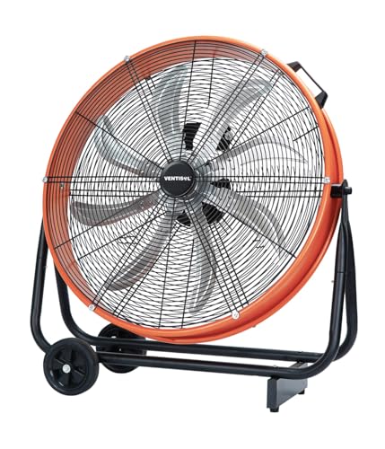 VENTISOL 24 Inch High Velocity Drum Fan, 9500 CFM Industrial Fans Heavy Duty, 3-Speed Shop Fan, Large Metal Floor Fan for Garage, Warehouse, Outdoor, Commercial, 8 Blades - style: 24" High Velocity Industrial Fan