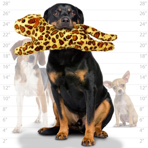 MIGHTY- Massive-Safari-Leopard- Squeaker-Multiple Layers. Made Durable, Strong & Tough. Interactive Play Dog Toy (Tug, Toss & Fetch). Machine Washable & Floats | Multiple Layers & Reinforced Seams , Washable and Floats , Mighty® Construction - color: Crea