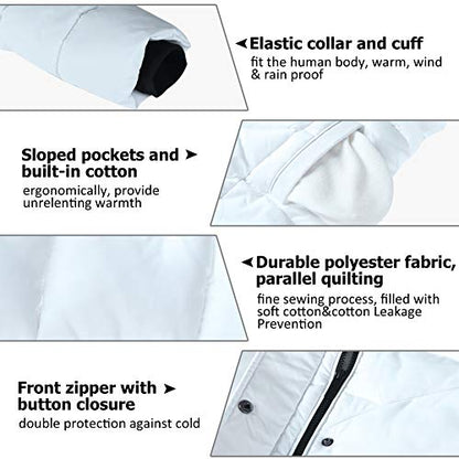 BINACL Women's Winter Warm Thicken Long Outwear Pockets Coat Parka Jacket XS-3XL - color: White, size: XX-Large