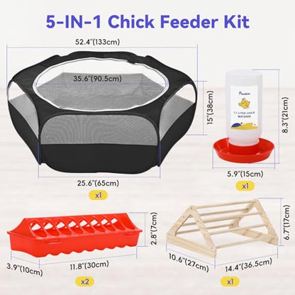 Pawaboo Chick Brooder Box for Chick Starter Kit, Brooder Pen/Chicken Supplies Brooders Box with Chicks Perch Brooding Up to 15 Chicks, Duck and Quail, Black - color: Z-Black