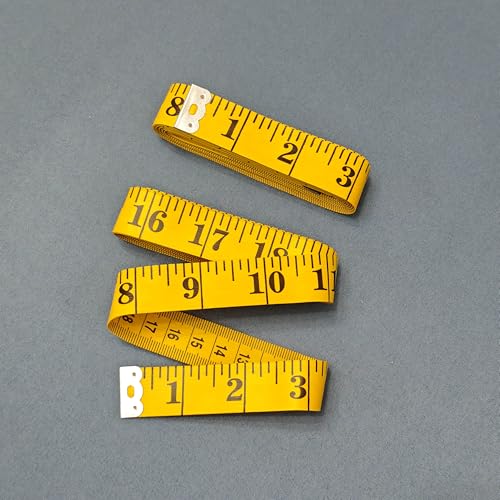 2 Pack Soft Tape Measure Double Scale 120-inch/300cm, Fabric Craft Tape Measure & Medical Body Measurement, Sewing Flexible Vinyl Ruler & Measuring Tape for Body Weight Loss (Yellow*2) - color: Yellow*2