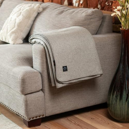 Arcturus Military Wool Blanket - Warm, Thick, Washable - Great for Outdoors, Camping, Stadium Blanket, Picnics, Travel - Car & Bushcraft Survival Kits - color: Stone Gray