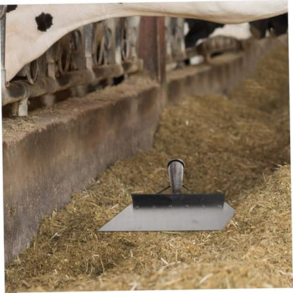 Heavy Duty Manganese Steel Manure Scraper Shovel for Livestock Farm Cleaning, 32cm Multifunctional Metal Pasture Feces Scoop for Barn and Outdoor Use