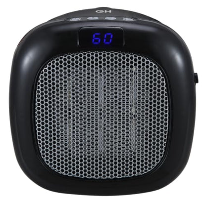 Good Housekeeping Wall-Mount Indoor Mini Space Heater w/ Thermostat & Remote, 750W, Black - color: Black