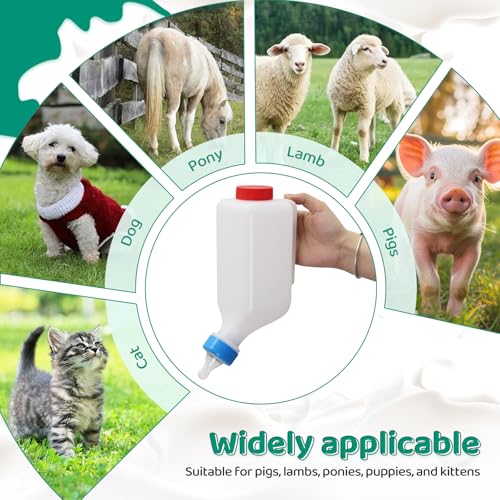 2 Pack 800ml Lamb Feeding Bottle,Hang Upside Down | Goat Feeder Bottles, Animal Milk Bottle,With Scale, Reusable, Goat Nursing Bottles ,For Lamb Goats Dog Cat Piglet