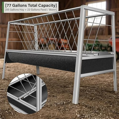 Hay Holder, 77 Gallon high Capacity Container, tilt-Proof Weatherproof Design, Design with Drainage Holes, for Horse and Sheep Feeding Zones