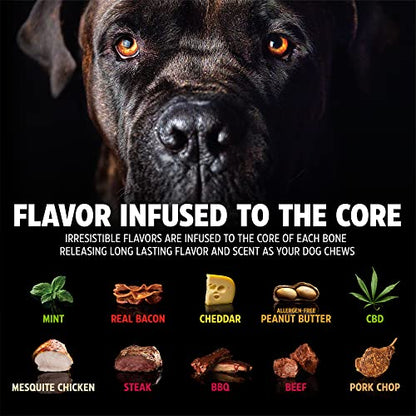 Pet Qwerks Pigs Ear BarkBone - Nylon Dog Bone for Aggressive Chewers - Bacon Flavor - 4.5" - size: 1 Count (Pack of 1)