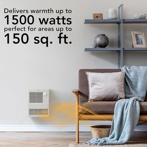 Broan-NuTone 9815WH High Capacity Wall Heater with Built-In Adjustable Thermostat, 1500W, 120/240V, White - style: 1500W