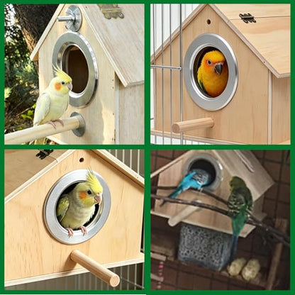 kathson Cockatiel Nesting Box,Bird Nest House,Parakeet Breeding Mating Hut,Parakeet Nesting Box for Budgie,Lovebirds,Conure,Canary,Finch and Small Medium Birds,XL - size: XL