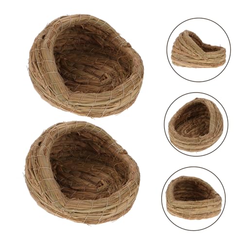 2pcs Woven Chicken Nesting Box Pad for Breeding Straw Woven Chicken Laying Coop