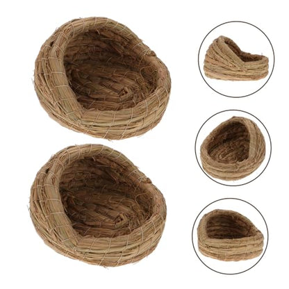 2pcs Woven Chicken Nesting Box Pad for Breeding Straw Woven Chicken Laying Coop