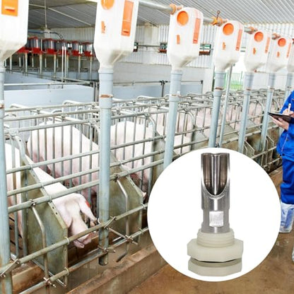 Pack of 5 Stainless Steel Automatic Pigs Nipple Waterer Set with Brass Connectors for Efficient Livestock Hydrations Stainless Steel Feeder