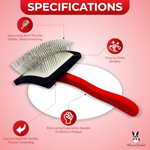 Warren London FurBreeze Pro Max Doodle Brush for Dogs – 4" x 3" Grooming Brush for Long & Thick Coats – Removes Mats & Tangles – Ideal for Goldendoodles, Poodles, Labradors – Professional Groomers - style: FurBreeze Pro Max Large
