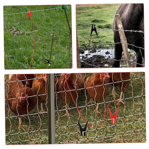 Happyyami 2pcs Electric Fence Jump Cable with Clips Durable Copper Solar Powered Fencing Wire for Livestock Weather Resistant Outdoor Use Easy Connection for Farm Protection
