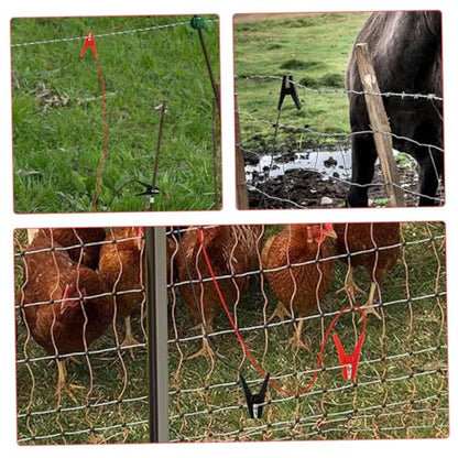Happyyami 2pcs Electric Fence Jump Cable with Clips Durable Copper Solar Powered Fencing Wire for Livestock Weather Resistant Outdoor Use Easy Connection for Farm Protection
